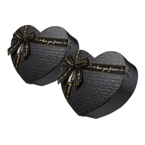 CHICAMPERA 2Er-Packung Herzförmige Geschenkbox valentinstagsgeschenk valentinstag Herzförmige Box Herz-Bastelboxen Brautjungfernboxen für Vorschläge Geschenkboxen Papier Black von CHICAMPERA