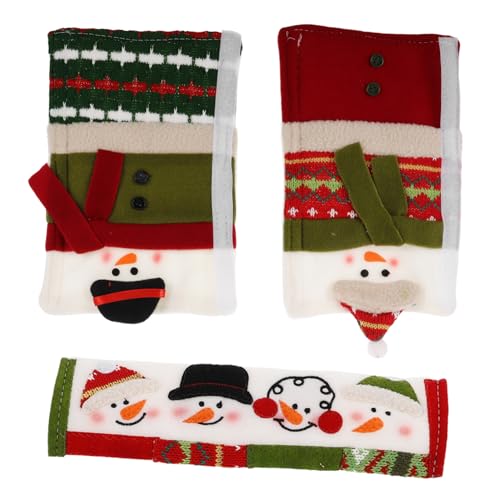 CHICAMPERA 3 Stück Türklinkenabdeckung Türabdeckung für den Urlaub Weihnachtsknaufabdeckungen Griffe haushaltsgeräte weihnachtsdekoration Schneemann-Türabdeckung Schrankgriffabdeckungen Stoff von CHICAMPERA
