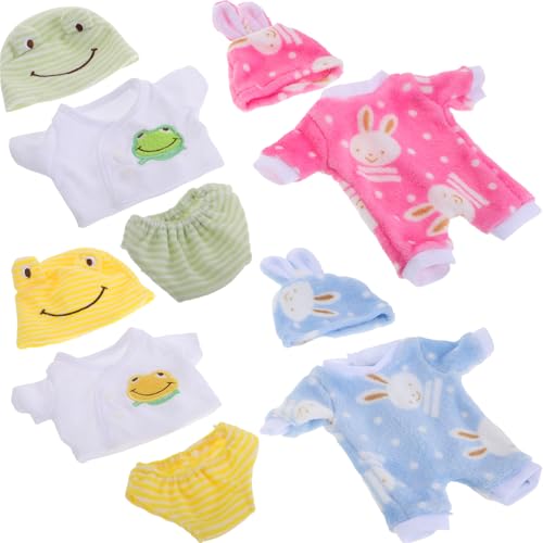 CHICAMPERA 4 Satz Puppen Kleidung Outfit Schlafanzüge für 12 Zoll Amerikanische Puppen Stilvielfalt Lebensnahes Design Robustes Material Vielseitige Anziehmöglichkeiten von CHICAMPERA