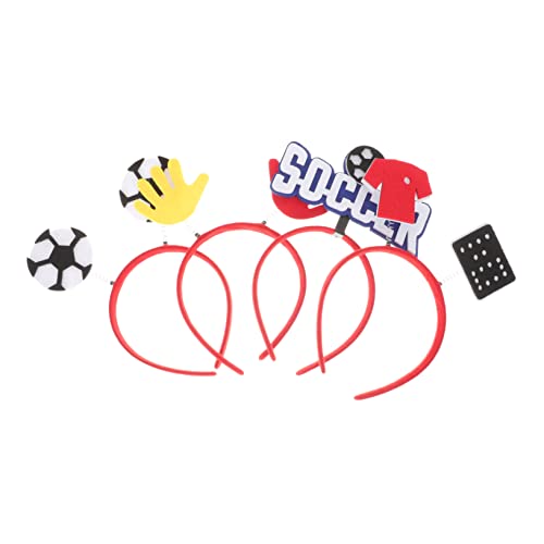 CHICAMPERA 4 Stück Fußball Stirnbänder für Fans Fußball Themen Haarreifen für Partys für Sportwettbewerbe und Besondere Anlässe Leicht und Bequem zu Tragen von CHICAMPERA