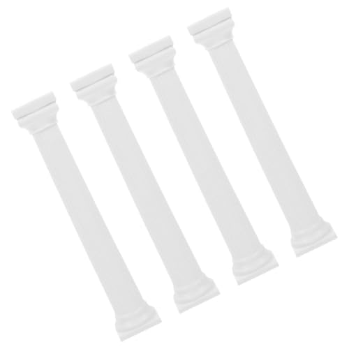 CHICAMPERA 4 Stück Römische Säulen-kuchenstütze Inhaber Halter Zahlen Hochzeit Tortenständer Dekoration Unterstützt Alte Römische Säulen Griechische Säule Kleiner Kuchenstand Plastik Weiß von CHICAMPERA