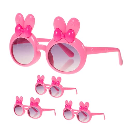 CHICAMPERA 4 Stück Sonnenbrillen Für Mit Polarisiert Strand Tiersonnenbrille Für Party Schwimmen Foto- Gläser Kleinkind Hasen Cool Neuartige Brillen Rahmen Harz Rosa von CHICAMPERA