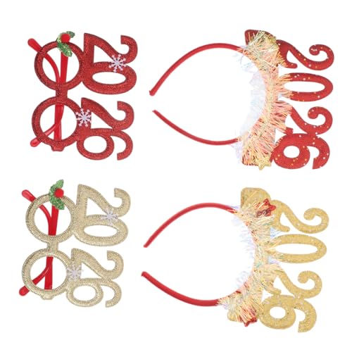 CHICAMPERA 4 Stück Teiliges Glitzer Neujahrs Haarband mit Brille Festliche Accessoires für Silvesterpartys für Feiertagsfeiern und Kreative Fotoaktionen CHICAMPERA 4 Stück Teiliges Glitzer Neujahrs Haarband mit Brille Festliche Accessoires für Silvesterpartys für Feiertagsfeiern und Kreative Fotoaktionen von CHICAMPERA