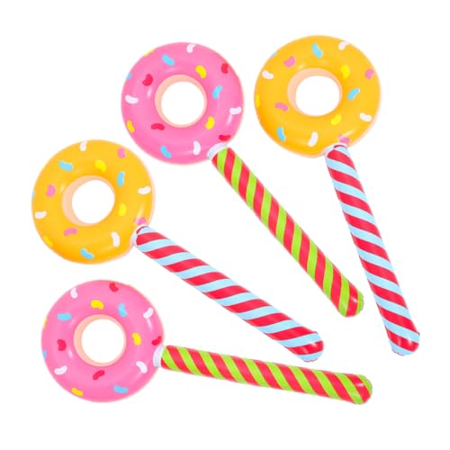 CHICAMPERA 4 Stücke Aufblasbare Süßigkeiten Donut Dekorationen aus PVC für Kindergeburtstagsfeiern für Candyland Themen und Unvergessliche Feierlichkeiten von CHICAMPERA