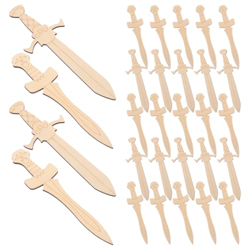 CHICAMPERA 40 Stück Teiliges Piraten-holz-deko Bemalen DIY Bastelkit für Unbehandelte Holzornamente Handliche Holzfiguren für Schulprojekte Familienbasteln und Piratenpartys von CHICAMPERA