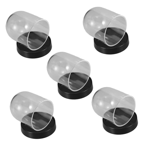 CHICAMPERA 5 Sätze Glasvasenabdeckung Anlage klares Glockenglas-Display klein Blumen- Anzeige für Apotheker Wohnkultur Mini-Cloche Kuppel Glocke aus Kunststoff Plastik von CHICAMPERA