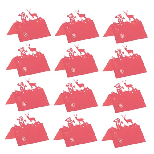 CHICAMPERA 50 Stück Tischkarten für die Weihnachtsfeier Sitzplätze bestickt Platzkartenhalter für den Tisch prägen Dekoration Tischkarten für den Hochzeitsempfang Sitzplatzkarten Papier rot CHICAMPERA 50 Stück Tischkarten für die Weihnachtsfeier Sitzplätze bestickt Platzkartenhalter für den Tisch prägen Dekoration Tischkarten für den Hochzeitsempfang Sitzplatzkarten Papier rot von CHICAMPERA