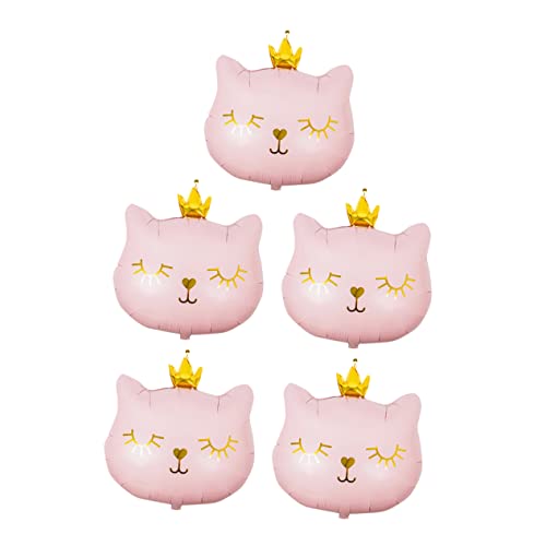 CHICAMPERA 5stücke Teiliges Cartoon Tier Folienballons Krone Katzen Deko Für Geburtstagsfeiern Hochzeiten Und Partys Einfache Montage Aluminiumfolie Kreative Dekoration Für Erwachsene von CHICAMPERA