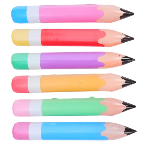 CHICAMPERA 6 Stück Aufblasbarer Bleistiftballon Aufblasbare Buntstiftdekorationen aufblasbare Spielzeuge Ballonstift aufblasbare Dekoration PVC von CHICAMPERA