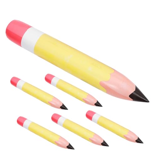 CHICAMPERA 6 Stück Aufblasbarer PVC Bleistift Große Bleistift Dekoration für Klassenzimmer und Partys Lustige Realistische Bleistiftballons für Schulanfang und Feierlichkeiten Langlebig und von CHICAMPERA