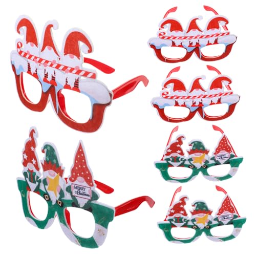 CHICAMPERA 6 Stück Weihnachtsgläser hässlich Party glitzernde weihnachtsbrille Weihnachtsbrillenrahmen Foto -Requisiten drinnen weihnachtsdeko Brillengestell Fotokabinen-Rahmenstütze Plastik von CHICAMPERA