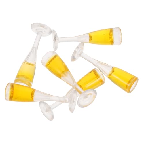 CHICAMPERA 6 Stück -glasmodell Party Dekorativer Miniaturkelch Cocktail Mini-Brille Mini-hauspokal Puppe Brille Gläser Miniaturweinbecher Miniaturhauszubehör Miniglas Harz von CHICAMPERA