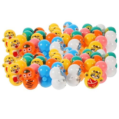 CHICAMPERA 60stücke Mini Tumbler Spielzeugset Teiliges Mit Tierischen Designs Party Mitgebsel Für Jungen Und Mädchen Bunte Desktop Deko Für Geburtstagsfeiern Lustige Und Sichere von CHICAMPERA