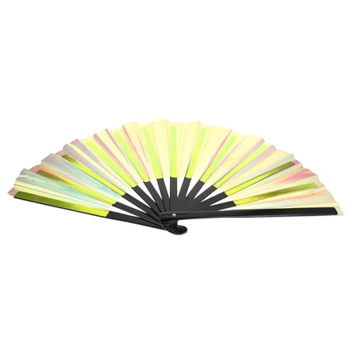 CHICAMPERA Faltbarer Handfächer aus PVC Gold Irideszent Dekorativer Bühnenrequisite für Partys Hochzeiten und Aufführungen Leicht und Tragbar und Langlebig CHICAMPERA Faltbarer Handfächer aus PVC Gold Irideszent Dekorativer Bühnenrequisite für Partys Hochzeiten und Aufführungen Leicht und Tragbar und Langlebig von CHICAMPERA