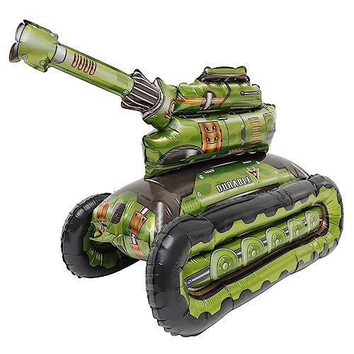 CHICAMPERA Geburtstagsballon Tank Modell Folienballon Deko für Kinderpartys Aluminium Folienballon Form Eines Tanks für Geburtstagsfeiern Festival und Feiertagsdekorationen von CHICAMPERA