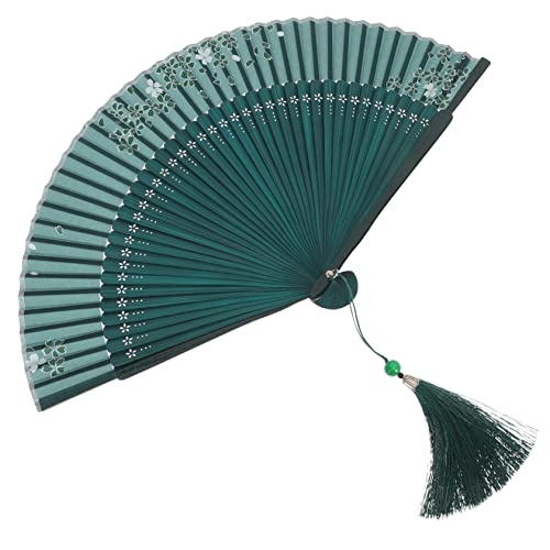 CHICAMPERA Handfächer Faltfächer mit Blumenmuster Vintage Chinesischer Fächer für Tanzaufführungen und Dekoration Stilvolles Accessoire Grün mit Weißen Kirschblüten CHICAMPERA Handfächer Faltfächer mit Blumenmuster Vintage Chinesischer Fächer für Tanzaufführungen und Dekoration Stilvolles Accessoire Grün mit Weißen Kirschblüten von CHICAMPERA