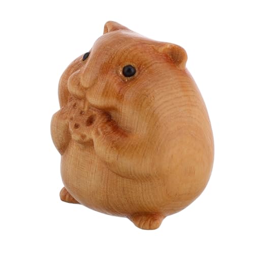 CHICAMPERA Handgefertigte Holzfigur Mini Hamster Dekoration Aus Naturholz Einzigartiges Sammlerstück Für Tierliebhaber Als Für Heimdekoration von CHICAMPERA