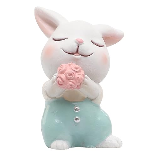 CHICAMPERA Harzornament kuchen aufleger tortenaufsatz Kuchendeckel tortendekoration Geschenkidee Häschen-Kuchendekoration kleine Hasenfiguren Kuchenverzierung auto innenausstattung Green von CHICAMPERA