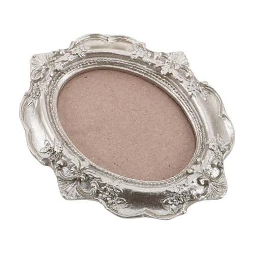 CHICAMPERA Kreativer Fotorahmen Hängend Antiquität Ovaler Vintage-rahmen Bildanzeige Auf Dem Tisch Weiß Vintage-bilderrahmen Kleine Alte Bilderrahmen Elegant Antiker Bilderrahmen Harz Silver von CHICAMPERA