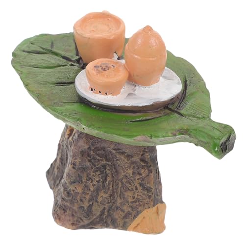 CHICAMPERA Miniatur Tee Tisch Modell Dekoratives Ornament für Miniaturhäuser Geeignet für Garten und Landschaftsdekoration Tee Tisch für Kreative Szenen und Partys von CHICAMPERA