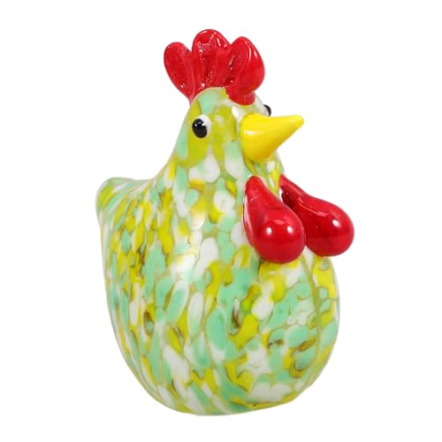 CHICAMPERA Party-hühnerdekorationen Mini Golddekor Figur Fuchs Hasen Küken Hühnerornamente Hahn-skulptur Coop Nistkästen Für Hühner Hühnerstall-schild Tiere Solar- Yellow Glas von CHICAMPERA