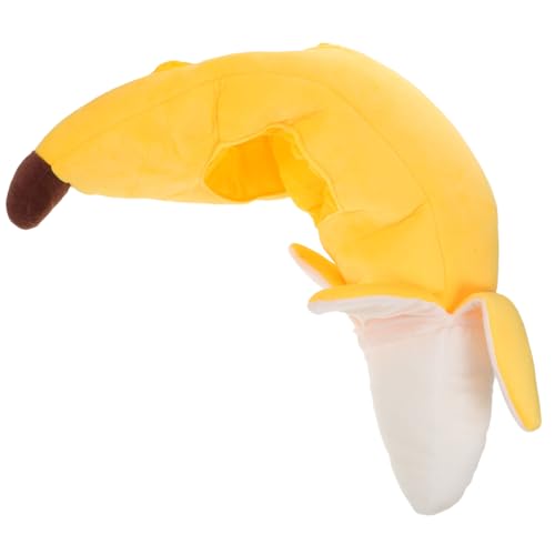 CHICAMPERA Plüsch Bananenhut Lustige Obst Mütze Sanft Leicht Halloween Party Verkleidung Unisex Spaß Accessoire von CHICAMPERA