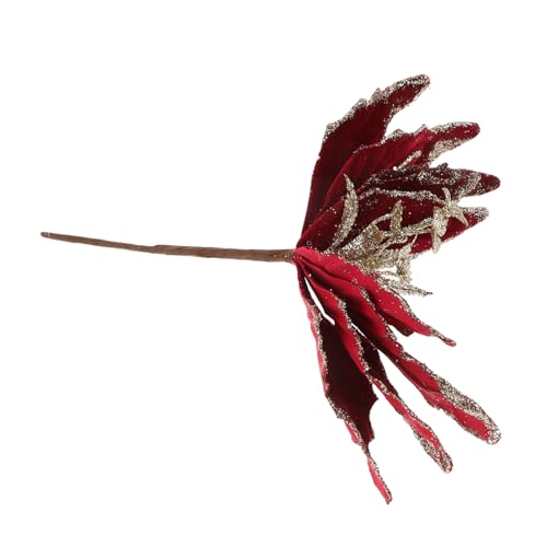 CHICAMPERA Weihnachtsblumenstecklinge Weihnachtsstern Blumendekoration Gold Künstliche Blumen Glitzer Weihnachtsstern Riesige Weihnachtsblume Goldener Weihnachtsstern Künstliche von CHICAMPERA