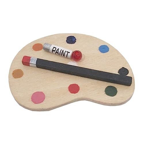 CHICAMPERA Zeichenbrett-Palette Zubehör für Puppenhäuser Miniatur-Puppenhauszubehör Puppenstubenmöbel Requisiten für bjd Paletten zum Bemalen von Puppen Partygeschenk Bjd-Zubehör MDF von CHICAMPERA