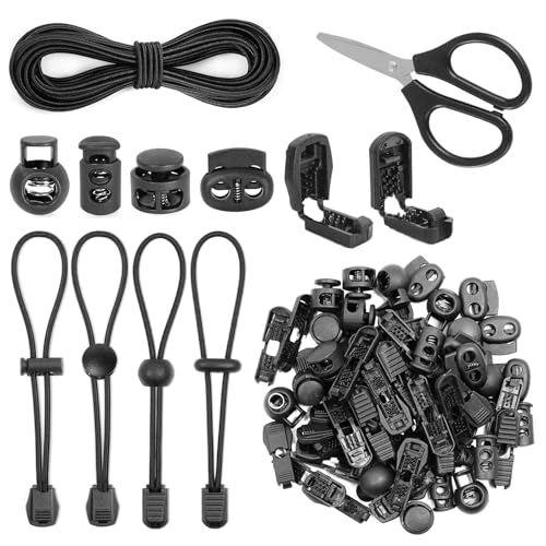 10m Elastische Gummischnur 3mm, Gummiband Rund Schnur Elastische mit 40 Kordelstopper 40 Kordelstopper Kordelklemme und Schere, 2 Loch Schwarz Gummikordel für Kordelzug Rucksack Bekleid Wäscheleinen 10m Elastische Gummischnur 3mm, Gummiband Rund Schnur Elastische mit 40 Kordelstopper 40 Kordelstopper Kordelklemme und Schere, 2 Loch Schwarz Gummikordel für Kordelzug Rucksack Bekleid Wäscheleinen von CHICHI:OÜ