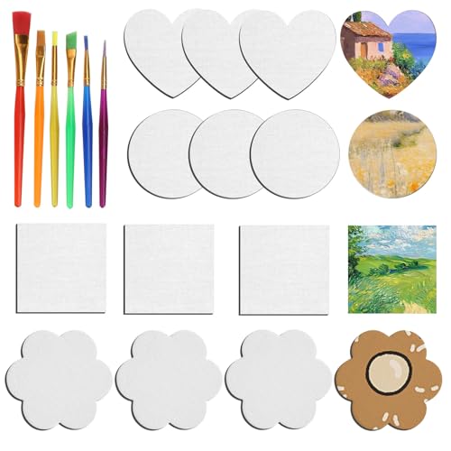 12 Stück Leinwand zum Bemalen Set, 6 Formen Magnetische Leinwände, 7.5x7.5cm Leinwand kleine Leinwände für Acrylfarben ölfarben Gouache Kühlschrankdekoration Magnet Malen Zeichnen Heimdekorationen 12 Stück Leinwand zum Bemalen Set, 6 Formen Magnetische Leinwände, 7.5x7.5cm Leinwand kleine Leinwände für Acrylfarben ölfarben Gouache Kühlschrankdekoration Magnet Malen Zeichnen Heimdekorationen von CHICHI:OÜ