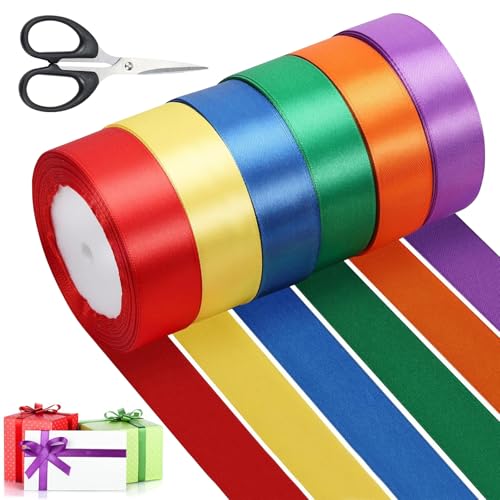 6 Farbe 25mm x 22.8m Satinband Bunt - Dekoband Seidenbänder Bunt,Geschenkband Schleifenband,Regenbogen Stoff Bänder für Blumen Hochzeit Geburtstag DIY Geschenkverpackung Dekoration Basteln Luftballon 6 Farbe 25mm x 22.8m Satinband Bunt - Dekoband Seidenbänder Bunt,Geschenkband Schleifenband,Regenbogen Stoff Bänder für Blumen Hochzeit Geburtstag DIY Geschenkverpackung Dekoration Basteln Luftballon von CHICHI:OÜ