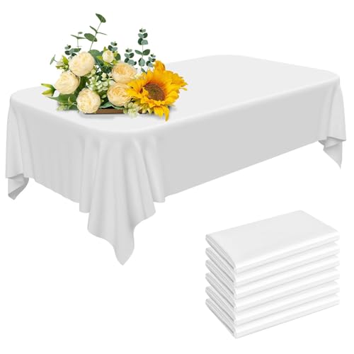 6 Stück Weiß Einweg Tischdecken, Wasserfest Ölbeständige Tischdecke, 137 x 274 cm Rechteckige Tischabdeckung, Kunststoff Schmutzabweisende Tischdecke für Geburtstag Hochzeit Party Weihnachten Picknick 6 Stück Weiß Einweg Tischdecken, Wasserfest Ölbeständige Tischdecke, 137 x 274 cm Rechteckige Tischabdeckung, Kunststoff Schmutzabweisende Tischdecke für Geburtstag Hochzeit Party Weihnachten Picknick von CHICHI:OÜ