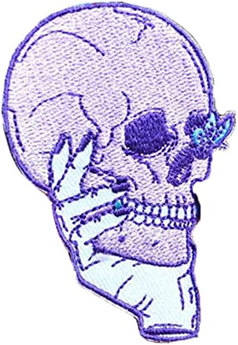 Totenkopf-Aufnäher, Stickerei, zum Aufbügeln, auf Kleidung, Aufkleber, Aufnäher, Aufnäher, Kleidung, Streifen, DIY, dekoratives Zubehör Totenkopf-Aufnäher, Stickerei, zum Aufbügeln, auf Kleidung, Aufkleber, Aufnäher, Aufnäher, Kleidung, Streifen, DIY, dekoratives Zubehör von CHICHL