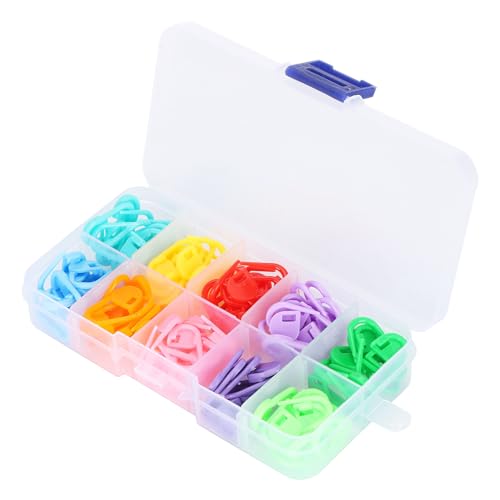 CHICIRIS 100 Pcs Strickstich-Marker-Zählerverriegelungsklemme/Halter-Set mit Aufbewahrungskoffer 10 Farben, Langlebiger Kunststoffhäkchenstichschalter, Anfänger-freundlicher Strickmarker Zum Zählen CHICIRIS 100 Pcs Strickstich-Marker-Zählerverriegelungsklemme/Halter-Set mit Aufbewahrungskoffer 10 Farben, Langlebiger Kunststoffhäkchenstichschalter, Anfänger-freundlicher Strickmarker Zum Zählen von CHICIRIS