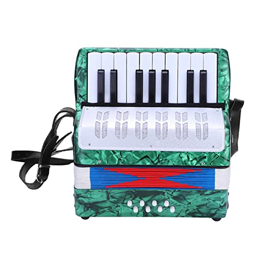 CHICIRIS 17 Key 8 Bass Klavierakkordeon - Anfänger Akkordeon für Kinder - Leichtes und Dauerhaftes Instrument Entwickelt Musikalisches Talent ABS Material (Green) von CHICIRIS