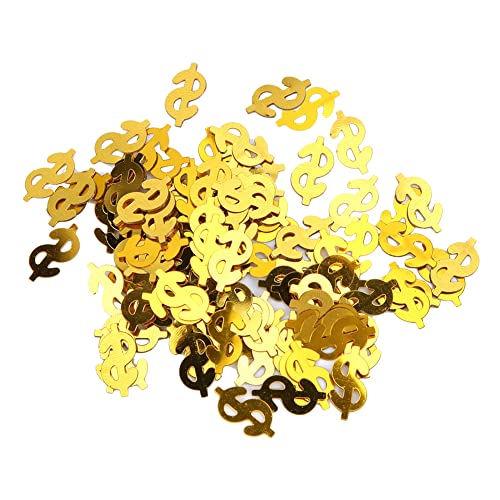 CHICIRIS 60g Dollar Schild -Form -Konfetti Party Dekorationen für Hochzeit Hochwertige PVC, Goldfarbe, Geburtstagsfeierzubehör (goldenes Dollarzeichen) von CHICIRIS