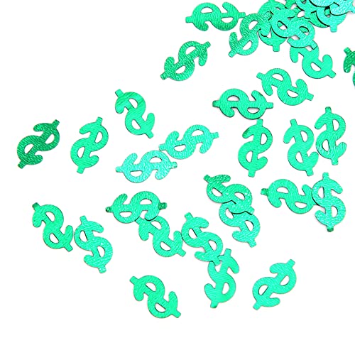 CHICIRIS 60g Dollar Schild -Form -Konfetti Party Dekorationen für Hochzeit Hochwertige PVC, Goldfarbe, Geburtstagsfeierzubehör (grünes Dollarzeichen) von CHICIRIS