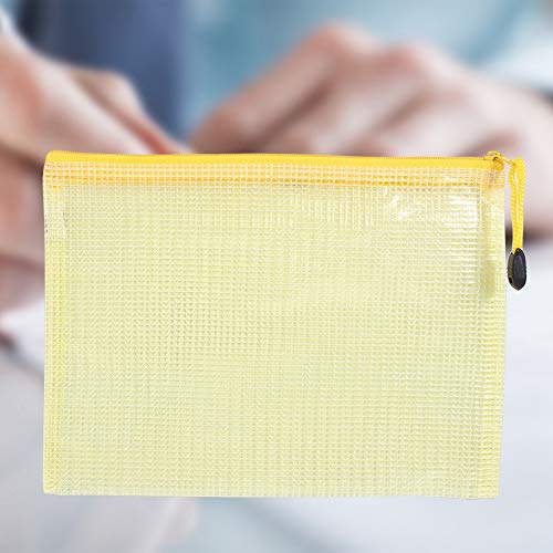 CHICIRIS A5 Plastik -Reißverschlussbeutel Zip -Datei Speicherdokumentordner 12pcs Schutzbeutel für Dokumente, Express, Karten, Karten und Langlebig (YELLOW) von CHICIRIS