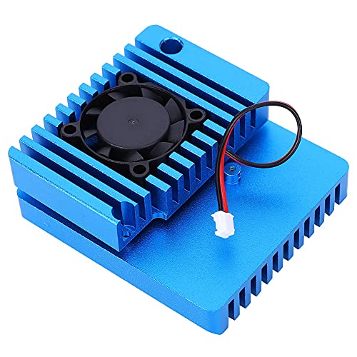 CHICIRIS Aluminiumlegierung Blue Router Cover Hülle mit Kühllüfter für Nanopi R2s, Langlebiges Material und Einfaches Installationskit für -Enthusiasten von CHICIRIS