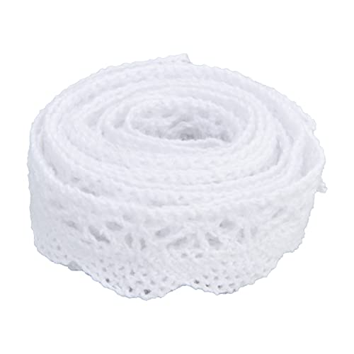 CHICIRIS Bastel in Spitzenzungenklebeband in Weicher Baumwolle für die Kleidungsdekoration, 20 Meter in Eleganter Stoffspitze für die Verpackung (WHITE) von CHICIRIS