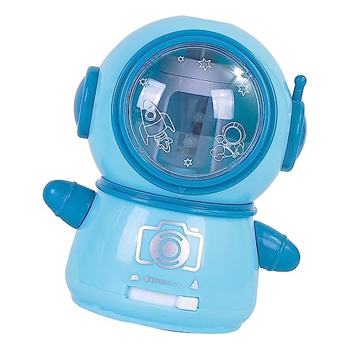 CHICIRIS Bleistiftspitzer Raummann Design Flexibler Elektrischer Spitzer für Erwachsene Klassenzimmer Home Verwenden Plastik Edelstahl (Blau Grün) von CHICIRIS