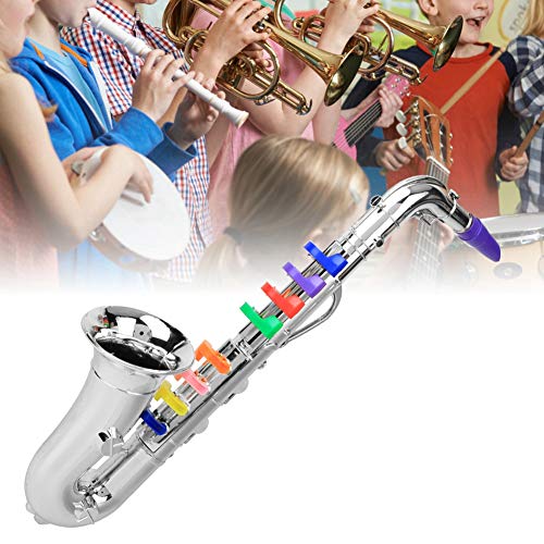CHICIRIS Bunte Kinder Saxophon Spielzeug Mini Saxophon Saxal Musical Instrument Toy für Kinder (Silver) von CHICIRIS
