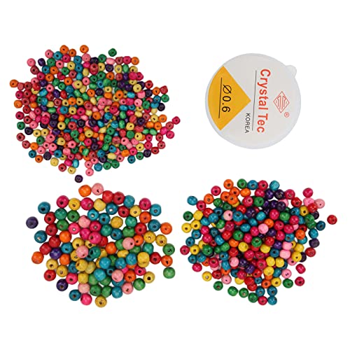 CHICIRIS Bunte Runde Holzperlen 601 PCs Verschiedene Größen mit Fischereidraht für DIY -Handwerk, Schmuckzuarbeiten für Erwachsene und CHICIRIS Bunte Runde Holzperlen 601 PCs Verschiedene Größen mit Fischereidraht für DIY -Handwerk, Schmuckzuarbeiten für Erwachsene und von CHICIRIS
