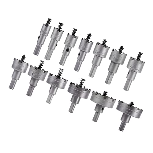 CHICIRIS Carbidspitze TCT Bohrbohrer Loch Säge Set Edelstahl für Metallplattenbohrungen 13pcs 16 18 20 22 Mm von CHICIRIS