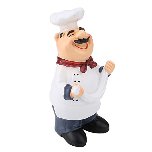 CHICIRIS Farbharzkoch Figur Happy Chef Statue für Home Restaurant Cafe Dekor, Miniaturdekoration Küchenverzierung (#2) von CHICIRIS