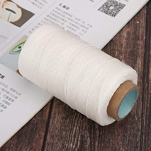 CHICIRIS Handgefertigter Gewachster Faden für Lederhandwerk Leichte 820,2 Fuß Dunkelgrau für DIY -Nähleitung (WHITE) von CHICIRIS