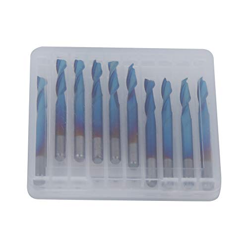 CHICIRIS Hocheffizienz Zementiertes Carbid-Frässchneider 2-Flute Blue Nano-Beschichtung Flachboden 3,175 Mm-Geeignet für Plastikfasern Geeignet von CHICIRIS