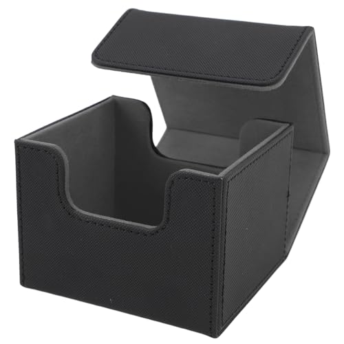 CHICIRIS Kartenspeicherbox Trading Card Organizer Deck Hülle Hält über 130 Karten PU Leder -Magnetverschluss mit Filzfutter für Tarot -Spielkarten (Grau im Inneren) von CHICIRIS