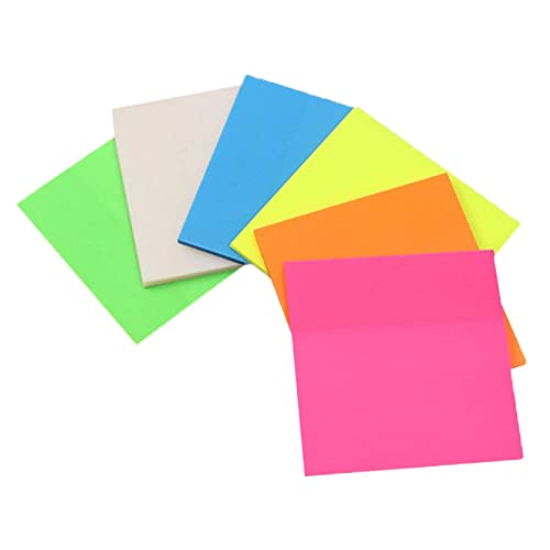 CHICIRIS Klebstoff -Memo -Pad 6 PCs Transparente Sticky Noten in Verschiedenen Farben, Wiederholte Verwendung für das Schulbüro von CHICIRIS