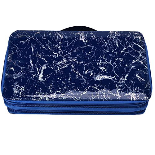 CHICIRIS Langlebige Schreibzeitorganisator Box mit Stifthalter und Große Kapazität für Kunstbedarf 300 Löcher Tragen Resistent für Studenten und Fachkräfte (BLUE) von CHICIRIS